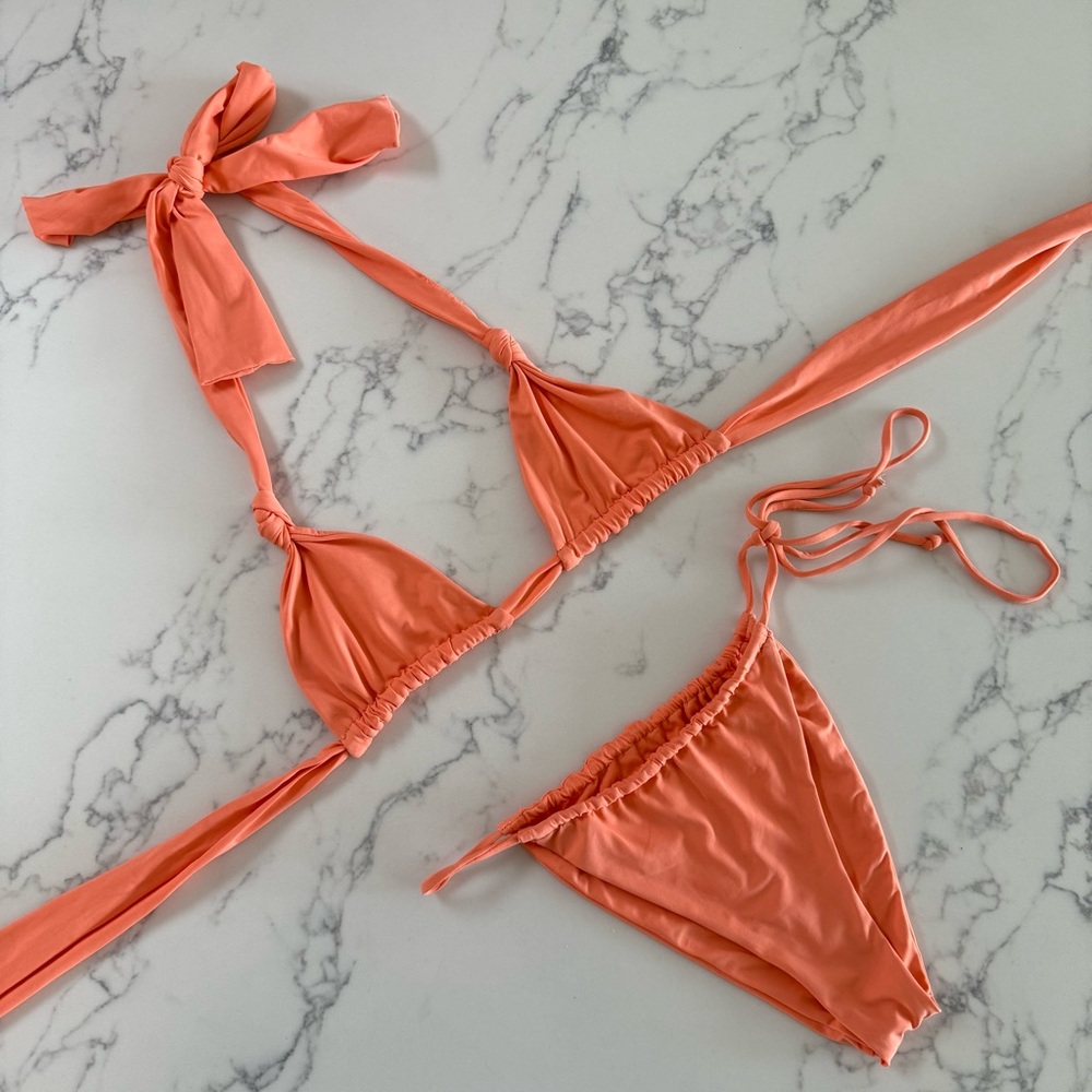 Stone Fox Swim Isobel Top & River Bottoms Bikini SET - Ginger - Size Medium